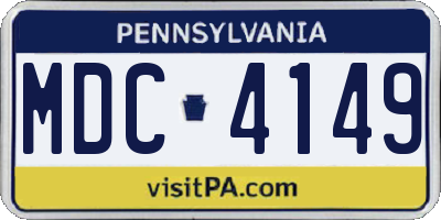 PA license plate MDC4149