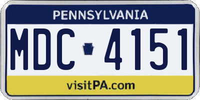 PA license plate MDC4151