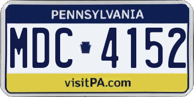 PA license plate MDC4152
