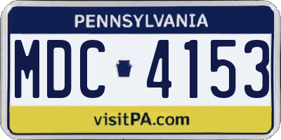 PA license plate MDC4153