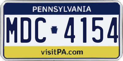 PA license plate MDC4154