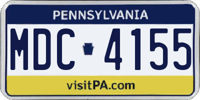 PA license plate MDC4155