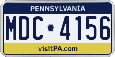 PA license plate MDC4156