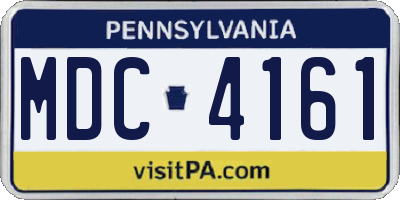 PA license plate MDC4161