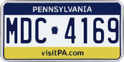 PA license plate MDC4169