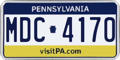 PA license plate MDC4170