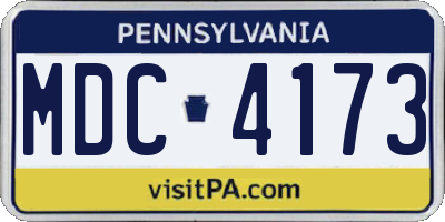 PA license plate MDC4173
