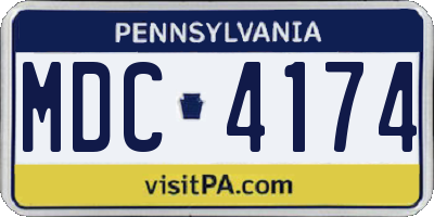 PA license plate MDC4174