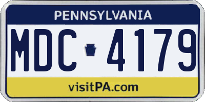 PA license plate MDC4179