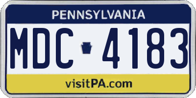 PA license plate MDC4183