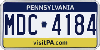 PA license plate MDC4184