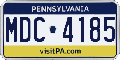 PA license plate MDC4185