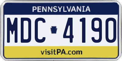 PA license plate MDC4190
