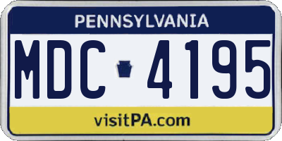 PA license plate MDC4195