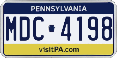 PA license plate MDC4198
