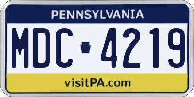 PA license plate MDC4219