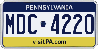 PA license plate MDC4220