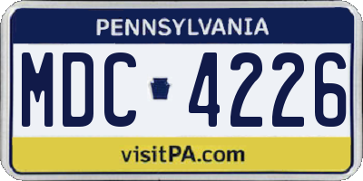 PA license plate MDC4226