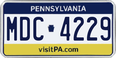 PA license plate MDC4229