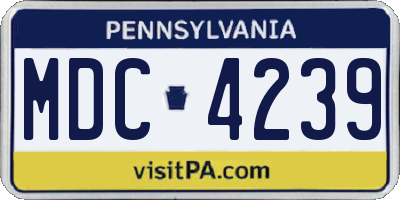 PA license plate MDC4239