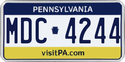 PA license plate MDC4244