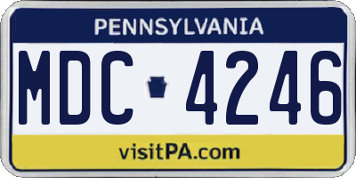 PA license plate MDC4246
