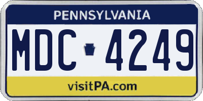 PA license plate MDC4249