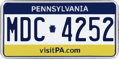 PA license plate MDC4252