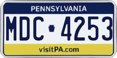 PA license plate MDC4253