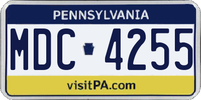 PA license plate MDC4255