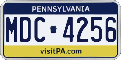 PA license plate MDC4256