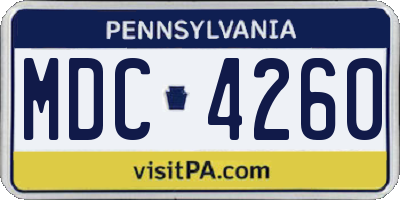 PA license plate MDC4260