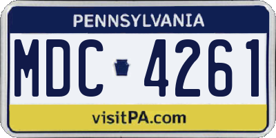 PA license plate MDC4261