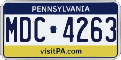 PA license plate MDC4263
