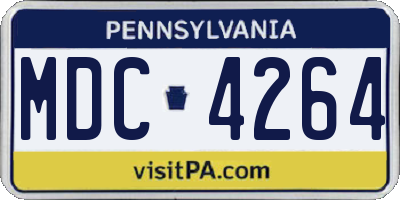 PA license plate MDC4264