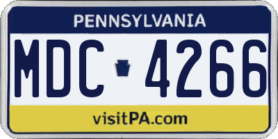 PA license plate MDC4266
