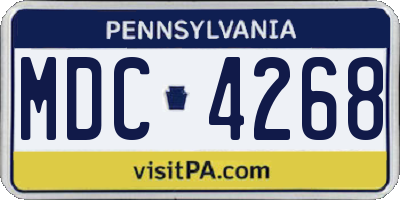 PA license plate MDC4268