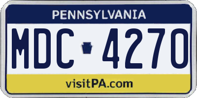 PA license plate MDC4270