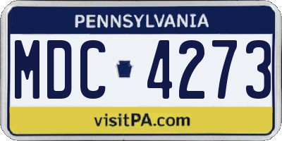 PA license plate MDC4273