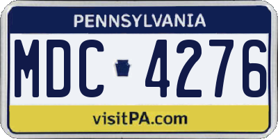 PA license plate MDC4276