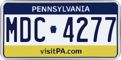 PA license plate MDC4277
