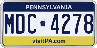 PA license plate MDC4278