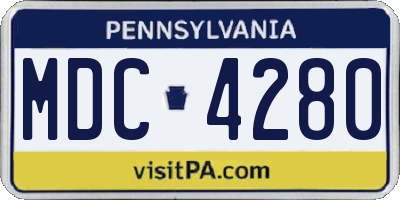 PA license plate MDC4280