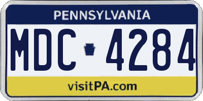 PA license plate MDC4284