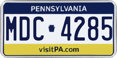 PA license plate MDC4285