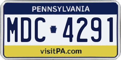 PA license plate MDC4291