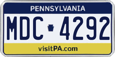 PA license plate MDC4292