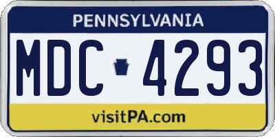 PA license plate MDC4293