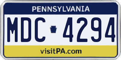 PA license plate MDC4294