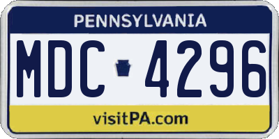 PA license plate MDC4296